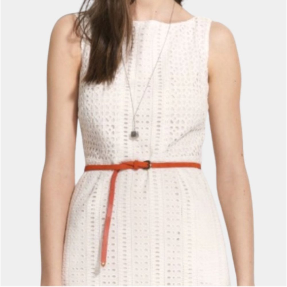 MADEWELL White Eyelet Trail Mini Sleeveless Sheath Dress with Pockets! - 6 - Picture 3 of 16